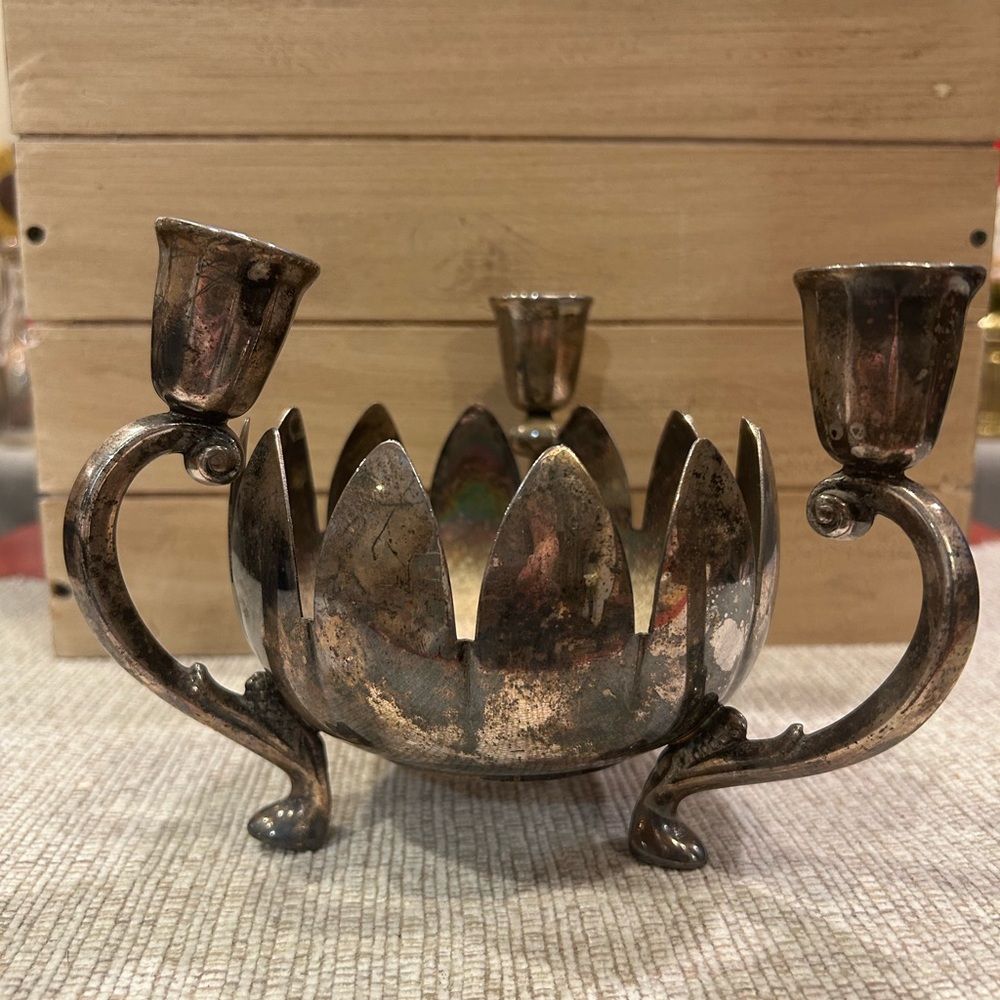 Vintage Silver Candle Holder